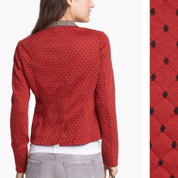 Free People Diamond Textured Knit Polka Dot Blazer - Picture 5 of 5